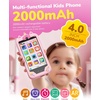 image:imageKOKODI 4 Inch Kids Smart Phone Touchscreen HD Dual Camera Cell Phone for Children Christmas Birthday Gifts Unicorn Learning Toys for Girls 310 First Preschool Education Phone Toy with 200 GamesPink