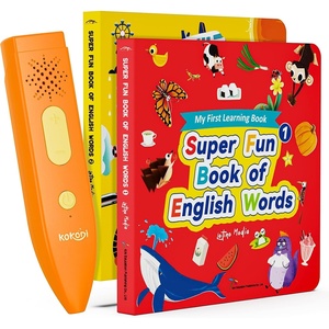 image:imageKOKODI Talking Pen Books Sets Interactive Audio Sound Books Kids Learning Electronic Toys for Boys Girls Autism Sensory Games Early Educational Gifts Birthday Gifts for Toddlers Kids Age 2 3 4 5Orange 2pcs Vocabulary Set