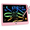 image:imageKOKODI 12 Inch LCD Writing Tablet with AntiLost Stylus Erasable Doodle Board Colorful Toddler Drawing Pad Car Travel School Games Toys for 3 4 5 6 7 8 Kids Birthday Gift for Girls Boys Adults PinkPink