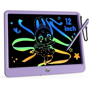 image:imageKOKODI 12 Inch LCD Writing Tablet with AntiLost Stylus Erasable Doodle Board Colorful Toddler Drawing Pad Car Travel School Games Toys for 3 4 5 6 7 8 Kids Birthday Gift for Girls Boys Adults PinkPurple