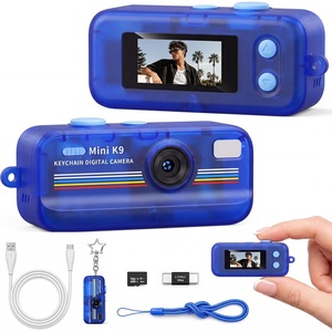 image:imageKOKODI Mini Digital Camera with Keychain Purple Retro Aesthetic Camera with 11 Filters Portable Pocket Camera for Teens Girls Social Moments and TravelTransparent Blue