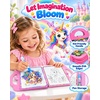 image:imageKOKODI Magic Water Coloring Book for Toddlers 13 Unicorn Reusable Water Painting Book with Water Pen 10 Magical Scenes MessFree Travel Activity Toy Gift for Toddlers Ages 33 PCSGirl