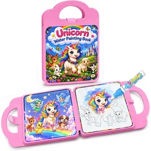 image:imageKOKODI Magic Water Coloring Book for Toddlers 13 Unicorn Reusable Water Painting Book with Water Pen 10 Magical Scenes MessFree Travel Activity Toy Gift for Toddlers Ages 31 PCSUnicorn