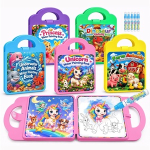 image:imageKOKODI Magic Water Coloring Book for Toddlers 13 Unicorn Reusable Water Painting Book with Water Pen 10 Magical Scenes MessFree Travel Activity Toy Gift for Toddlers Ages 35 PCSMulticolored